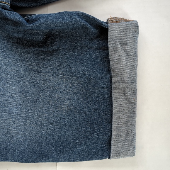 Faded Glory Distressed Cuffed Bermuda Jean Shorts 10 Blue - Picture 7 of 14